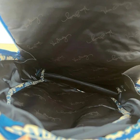 Vera Bradley Blue Paisley Backpack White School Adult Teen College Laptop Pocket - Picture 11 of 14